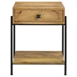 Pemberly Row 1-Drawer Wood Accent Table with Open Shelf in Natural/Black