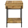 Pemberly Row 1-Drawer Wood Accent Table with Open Shelf in Natural/Black