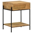 Pemberly Row 1-Drawer Wood Accent Table with Open Shelf in Natural/Black