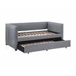 Pemberly Row Modern Fabric Upholstered Twin Daybed with Trundle in Gray