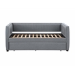 Pemberly Row Modern Fabric Upholstered Twin Daybed with Trundle in Gray