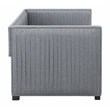 Pemberly Row Modern Fabric Upholstered Twin Daybed with Trundle in Gray
