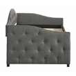 Pemberly Row Modern Fabric Upholstered Twin Daybed with Trundle in Gray