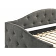 Pemberly Row Modern Fabric Upholstered Twin Daybed with Trundle in Gray