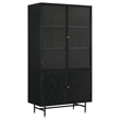 Pemberly Row Contemporary Rectangular 4-door Metal Cabinet Matte Black