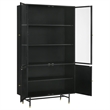 Pemberly Row Contemporary Rectangular 4-door Metal Cabinet Matte Black