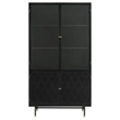 Pemberly Row Contemporary Rectangular 4-door Metal Cabinet Matte Black