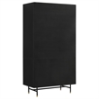 Pemberly Row Contemporary Rectangular 4-door Metal Cabinet Matte Black