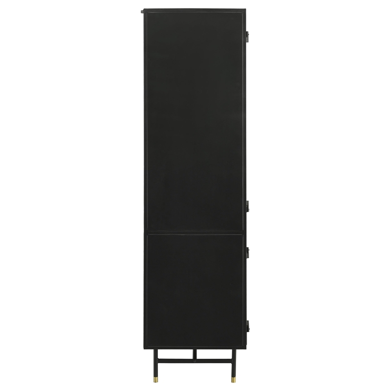 Pemberly Row Contemporary Rectangular 4-door Metal Cabinet Matte Black