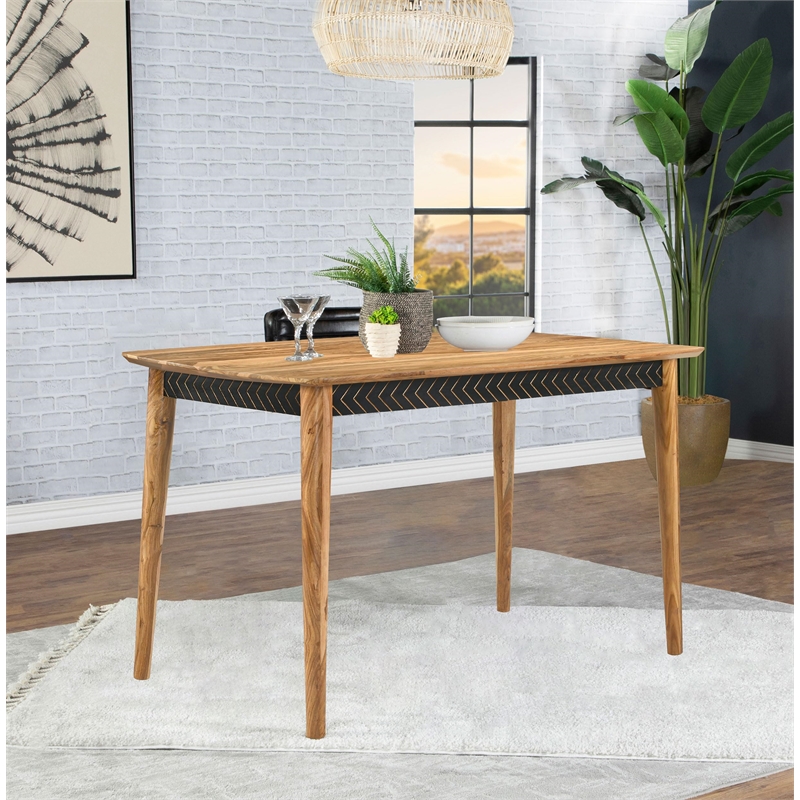 Pemberly Row Farmhouse Rectangular Wood Counter Height Table in Natural