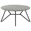 Pemberly Row Modern Wood Round Coffee Table with Hairpin Legs in Gray