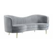 Pemberly Row 2-Piece Contemporary Velvet Camel Back Sofa Set in Gray