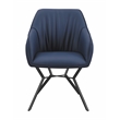Pemberly Row Contemporary Upholstered Faux Leather Dining Chairs in Blue