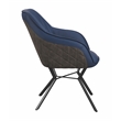 Pemberly Row Contemporary Upholstered Faux Leather Dining Chairs in Blue