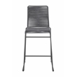 Pemberly Row Assembled Contemporary Metal Bar Stools with Footrest in Charcoal