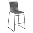 Pemberly Row Assembled Contemporary Metal Bar Stools with Footrest in Charcoal