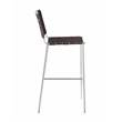 Pemberly Row Upholstered Faux Leather Bar Stool with Open Back in Brown