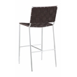 Pemberly Row Upholstered Faux Leather Bar Stool with Open Back in Brown