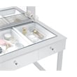 Pemberly Row 3-Drawer Wood Vanity with LED Lighting in Chrome/White