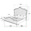 Pemberly Row Upholstered Velvet California King Bed in Ivory and Camel