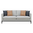 Pemberly Row Upholstered Fabric Sofa with Cushioned Back in Light Gray