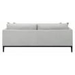 Pemberly Row Upholstered Fabric Sofa with Cushioned Back in Light Gray