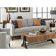 Pemberly Row Upholstered Fabric Sofa with Cushioned Back in Light Gray