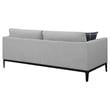 Pemberly Row Upholstered Fabric Sofa with Cushioned Back in Light Gray