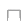 Pemberly Row Rectangle Metal Dining Table with Marble Top in Chrome