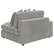 Pemberly Row Modern Velvet Upholstered Reversible Sectional Morning Fog