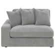 Pemberly Row Modern Velvet Upholstered Reversible Sectional Morning Fog