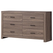 Pemberly Row Contemporary 6-drawer Farmhouse Wood Dresser in Barrel Oak