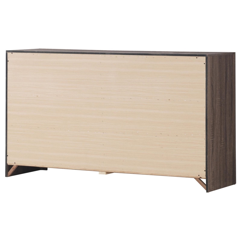 Pemberly Row Contemporary 6-drawer Farmhouse Wood Dresser in Barrel Oak