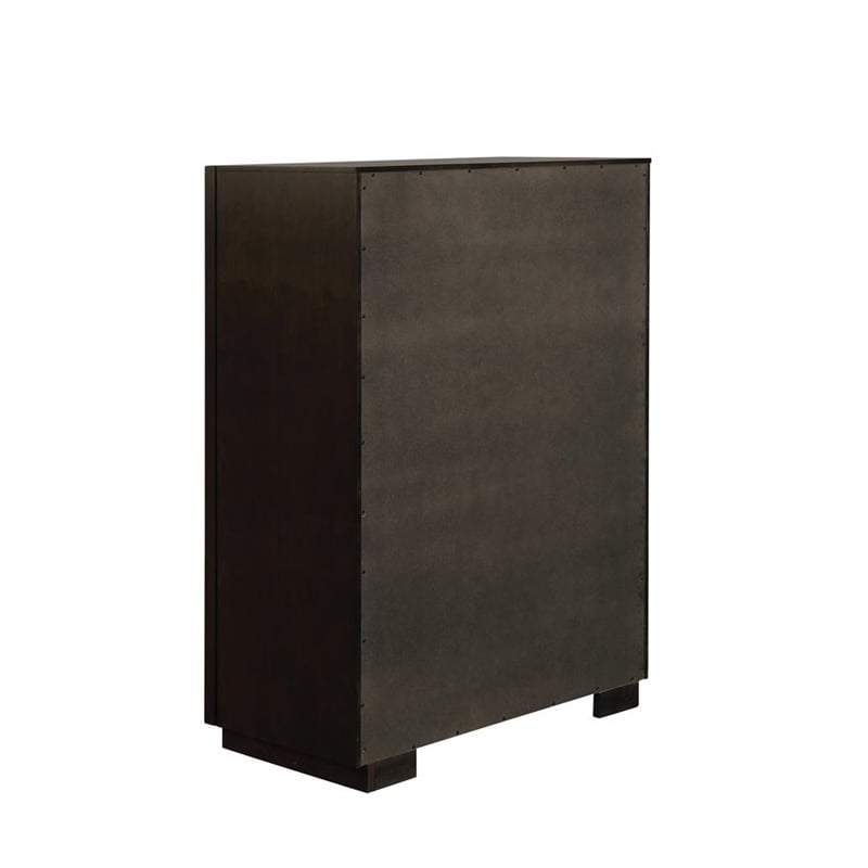 Pemberly Row Rectangular 5-drawer Modern Wood Chest in Brown Finish