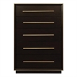 Pemberly Row Rectangular 5-drawer Modern Wood Chest in Brown Finish