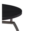 Pemberly Row Wood Round Coffee Table in Dark Gray and Black Nickel