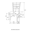 Pemberly Row Contemporary Wood Ladder Back Side Chair Gray and Dark Gray