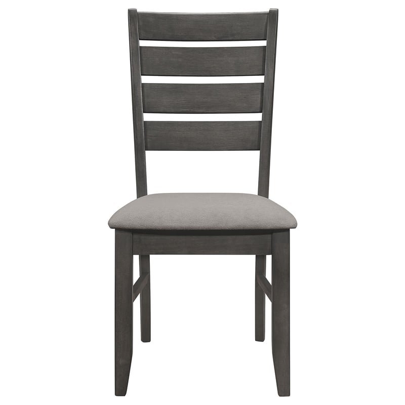 Pemberly Row Contemporary Wood Ladder Back Side Chair Gray and Dark Gray