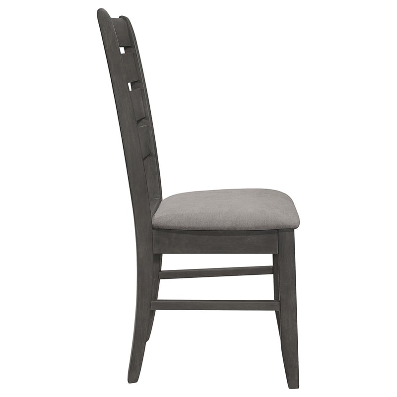 Pemberly Row Contemporary Wood Ladder Back Side Chair Gray and Dark Gray