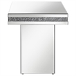 Pemberly Row Modern Glass Pedestal Square Top Accent Table in Mirror