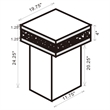 Pemberly Row Modern Glass Pedestal Square Top Accent Table in Mirror