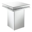 Pemberly Row Modern Glass Pedestal Square Top Accent Table in Mirror