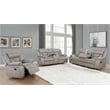 Pemberly Row Faux Leather Upholstered Tufted Back Motion Sofa Taupe