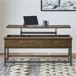 Pemberly Row Wood Coffee Table with Hidden Storage Brown Oak and Black