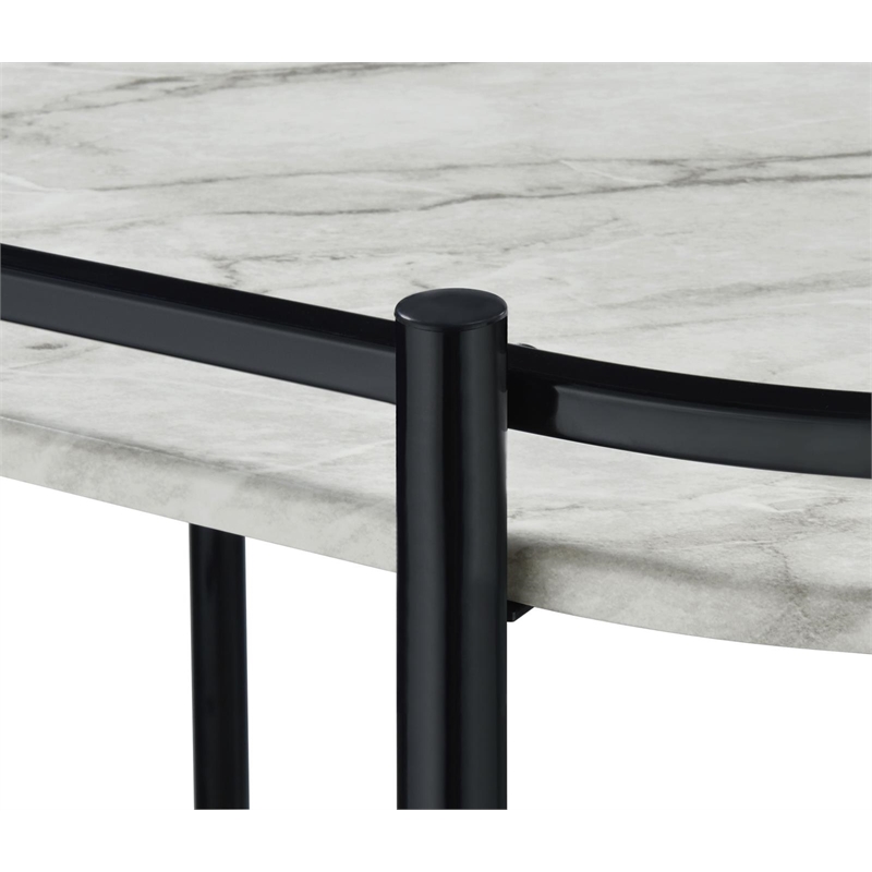 Pemberly Row Contemporary Metal Rack Bar Cart with Casters in Black