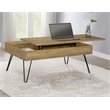 Pemberly Row Wood Lift Top Storage Coffee Table Golden Oak and Black