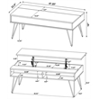 Pemberly Row Wood Lift Top Storage Coffee Table Golden Oak and Black