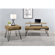 Pemberly Row Wood Lift Top Storage Coffee Table Golden Oak and Black