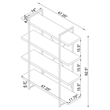 Pemberly Row Contemporary 4-shelf Wood Bookcase Rustic Gray Herringbone