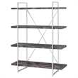Pemberly Row Contemporary 4-shelf Wood Bookcase Rustic Gray Herringbone